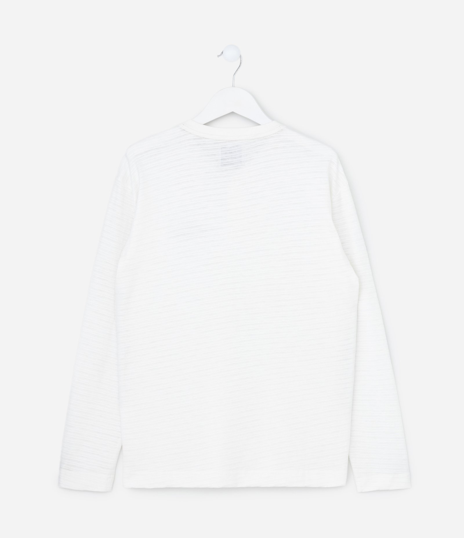 Camiseta Infantil Henley em Algodão com Bordado - Tam 5 A 14 Anos Branco 2