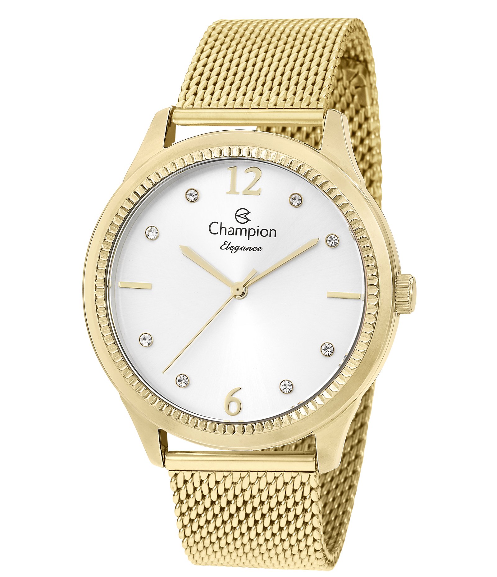 Kit Relógio Analógico Feminino Champion Dourado 1