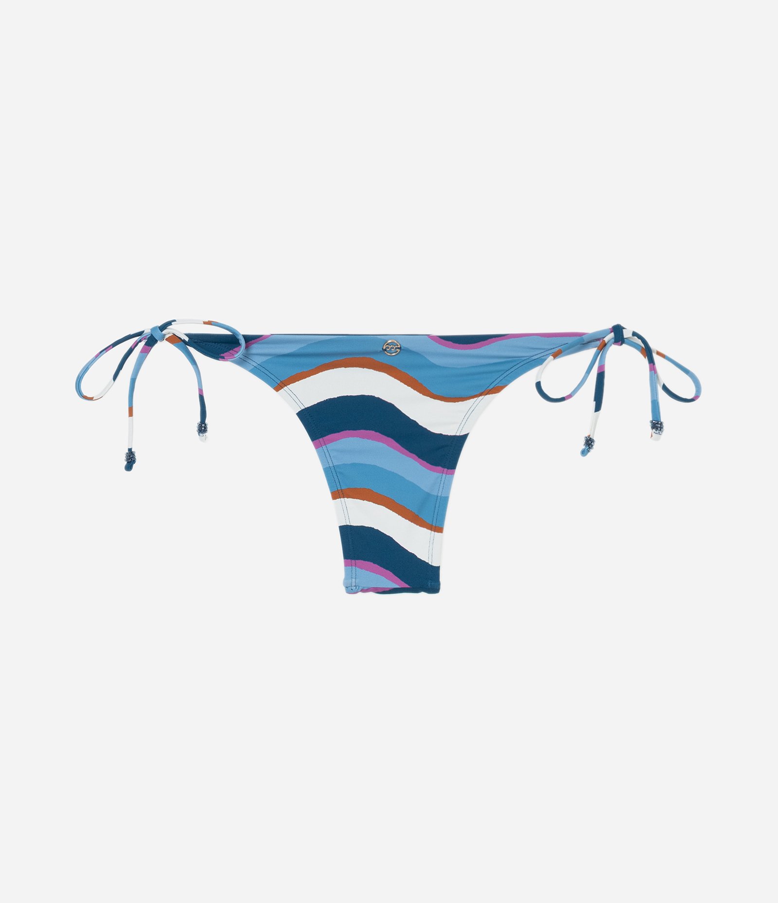 Biquíni Calcinha Lacinho em Microfibra com Estampa Folhagem Azul 7