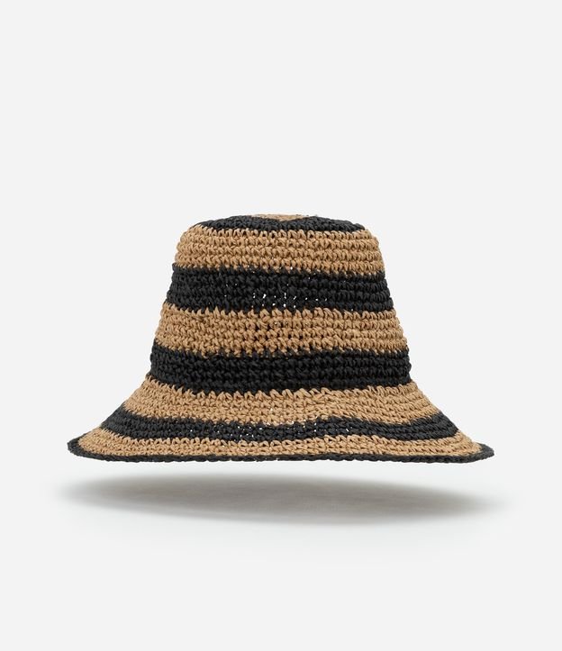 Chapéu Bucket de Palha Listrada