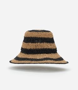 Chapéu Bucket de Palha Listrada