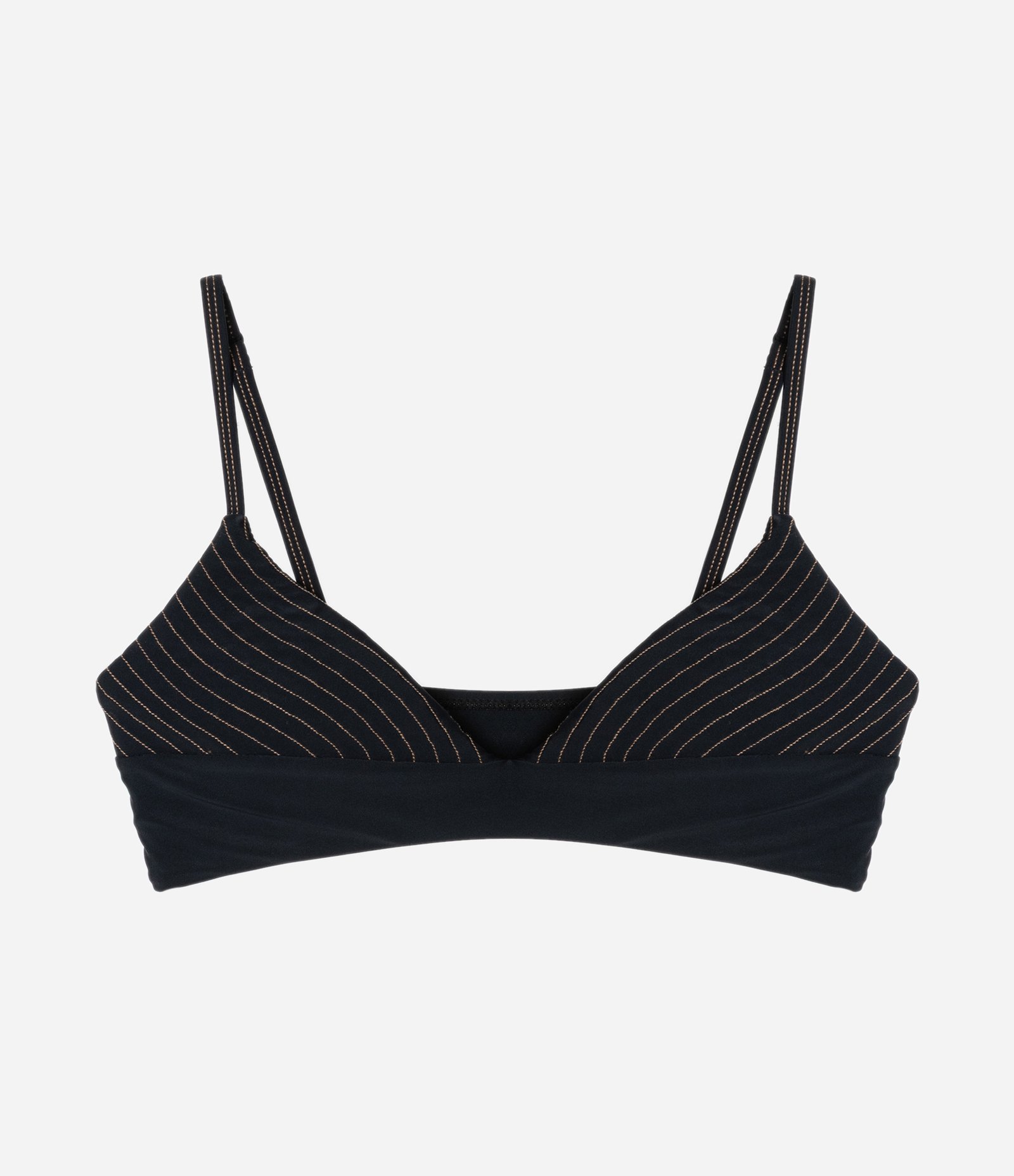 Biquíni Top Camisetinha em Microfibra com Costuras Contrastantes Preto 5