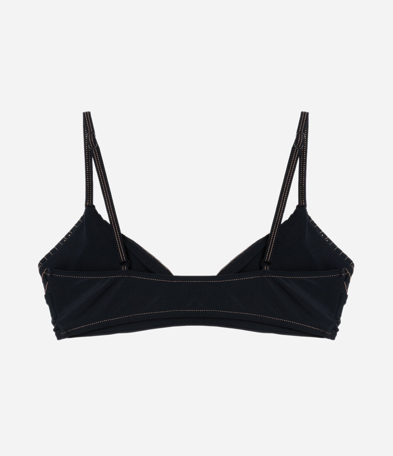 Biquíni Top Camisetinha em Microfibra com Costuras Contrastantes Preto 6
