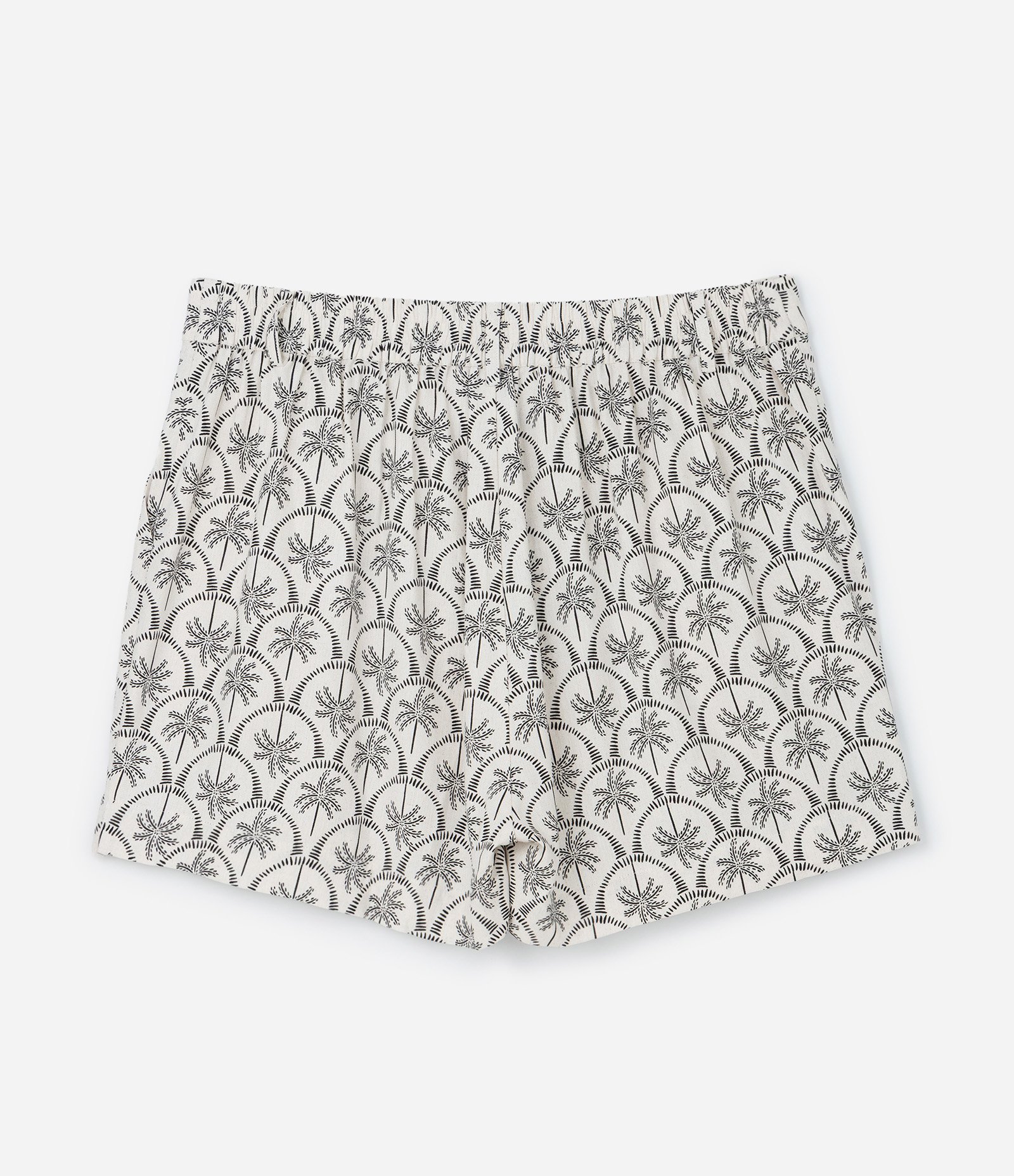 Short em Viscolinho com Estampa de Coqueiro Bicolor Curve & Plus Size Cinza 6