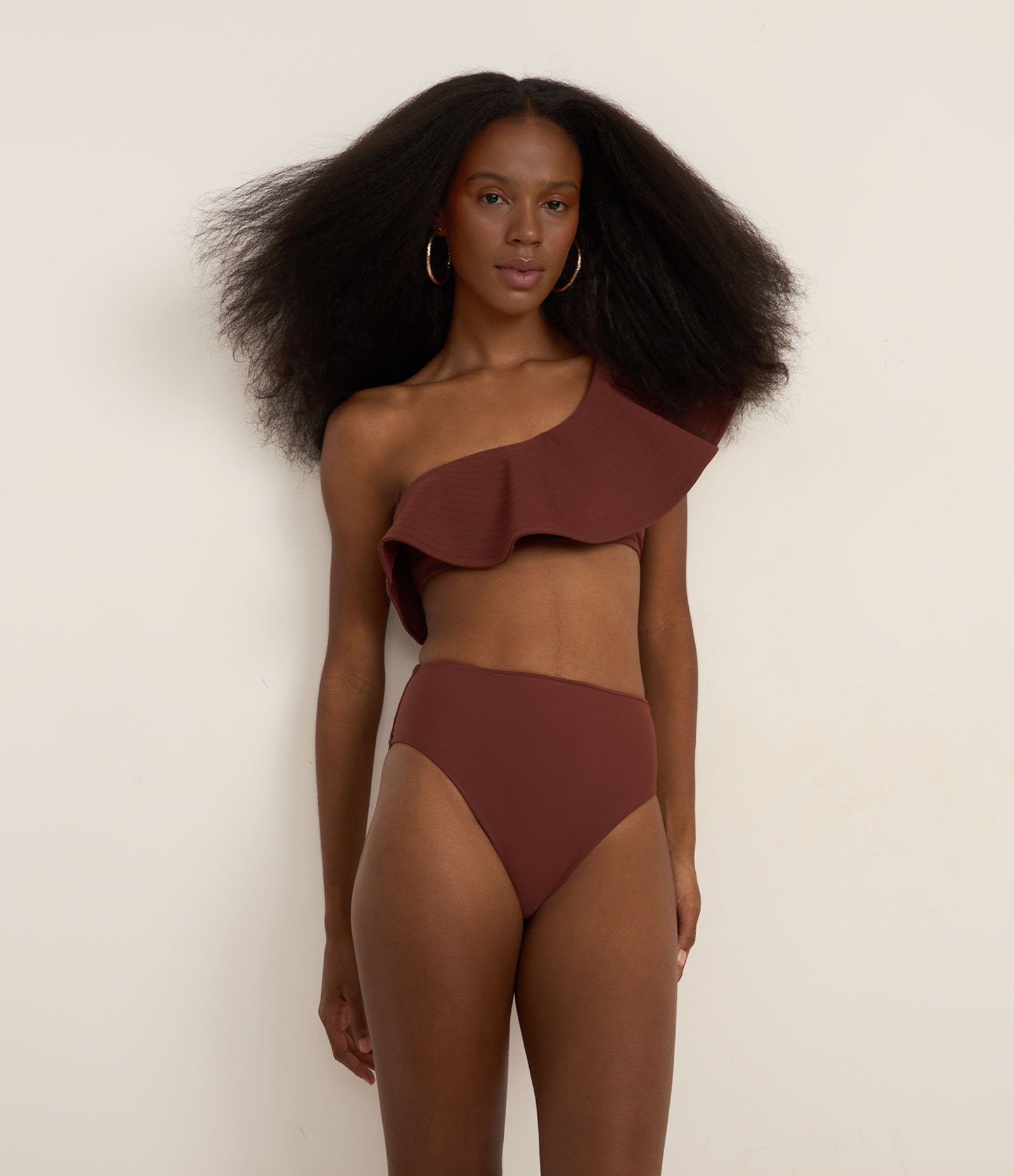 Biquíni Calcinha Hot Pants em Microfibra Marrom 2