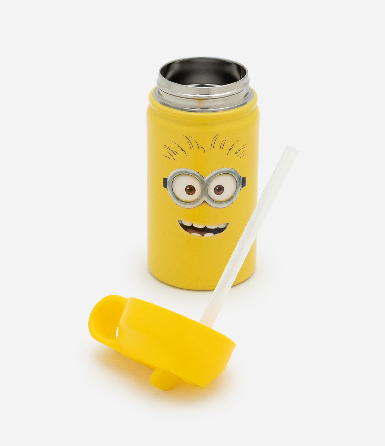 Garrafa Térmica em Metal com Canudo e Estampa Minions Amarelo 4