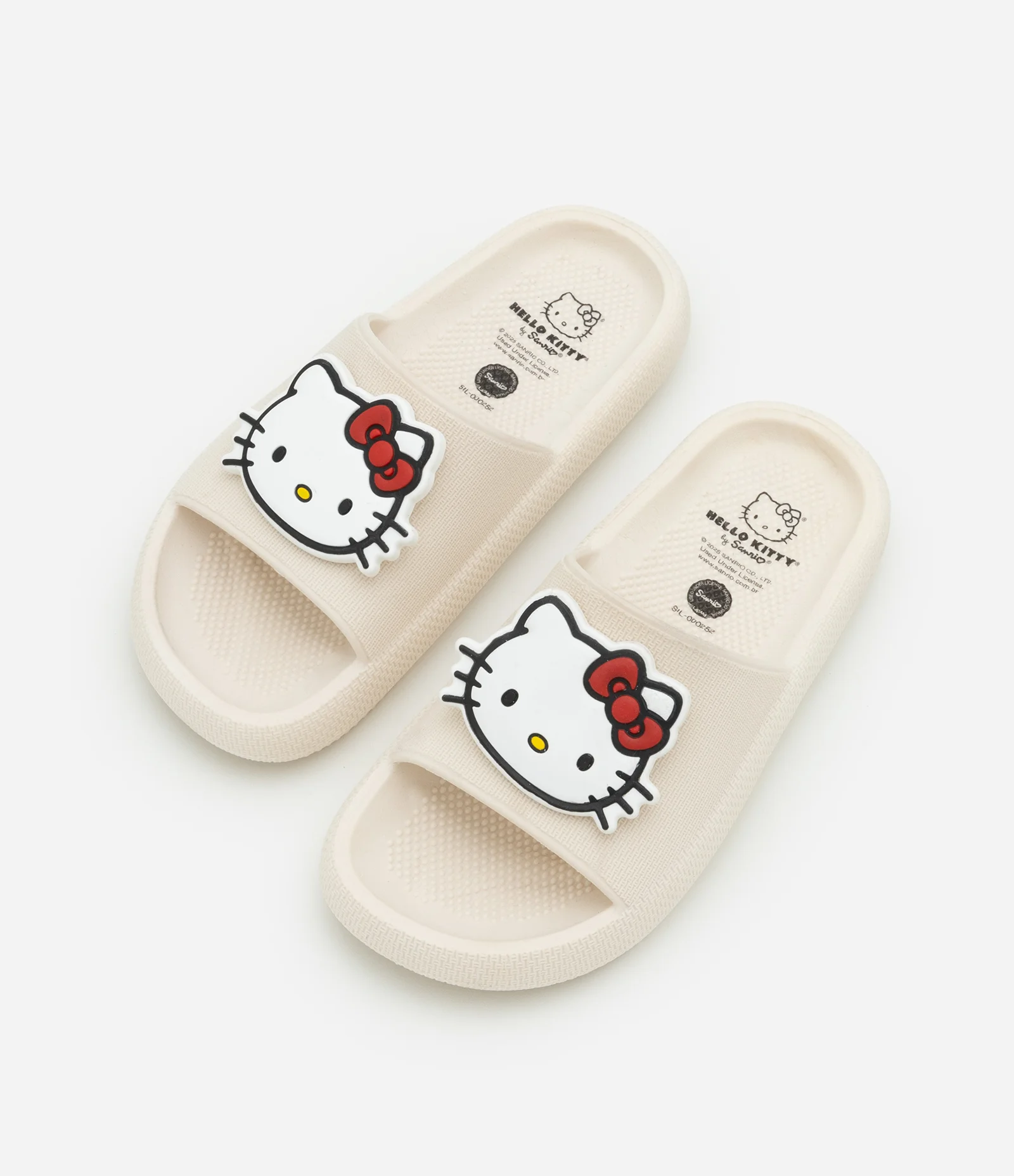 Chinelo Slide Infantil em PVC com Patch Hello Kitty - Tam 27/28 ao 33/34 Off White 2