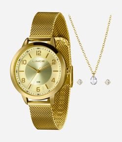 Kit Relógio Analógico Feminino Lince 