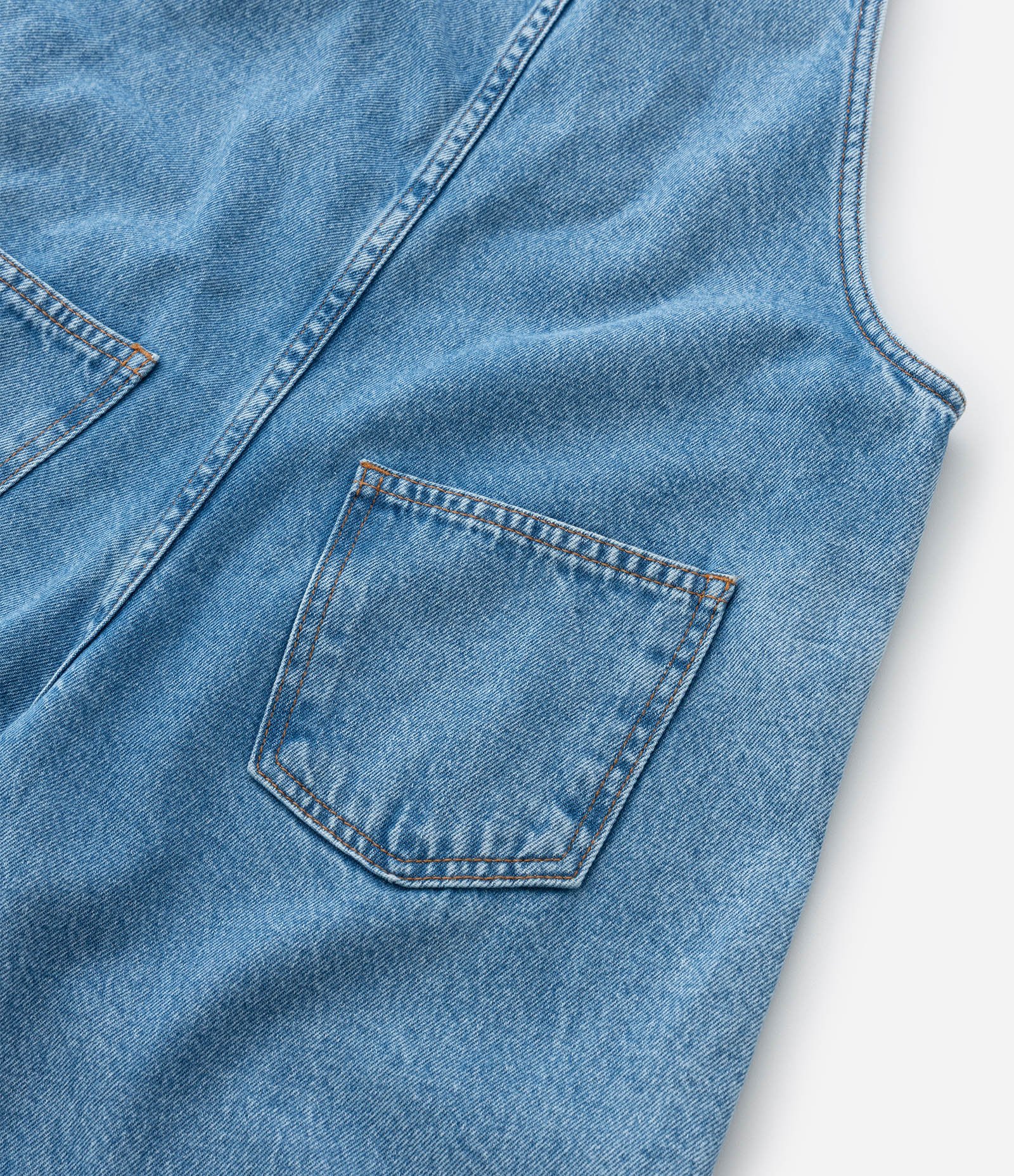 Macacão Infantil Jeans com Bordado Flores - Tam 5 a 14 Anos Azul 6