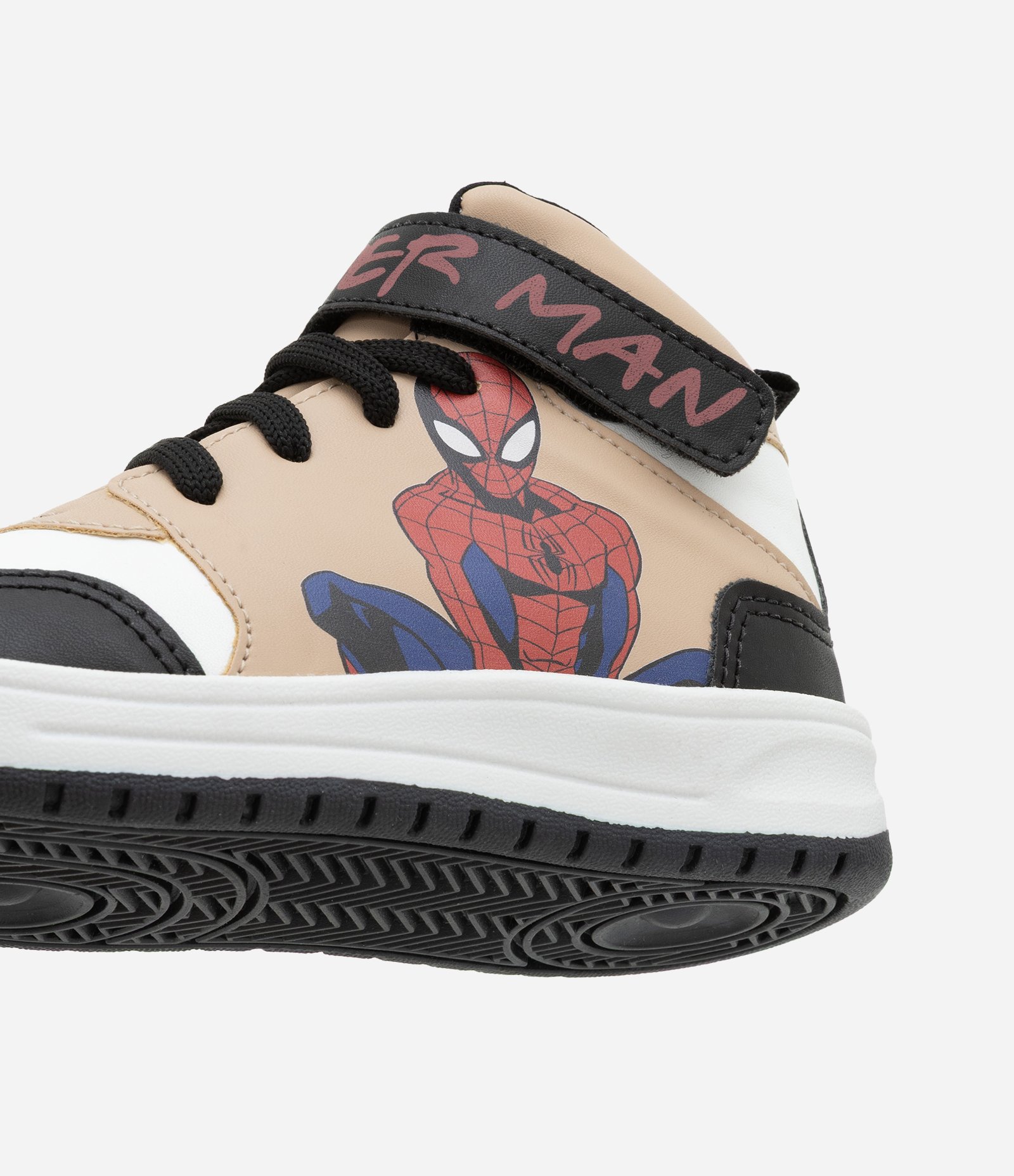 Tênis Abotinado Infantil com Estampa Homem-Aranha - Tam 28 a 34 Bege/Preto/Branco 3