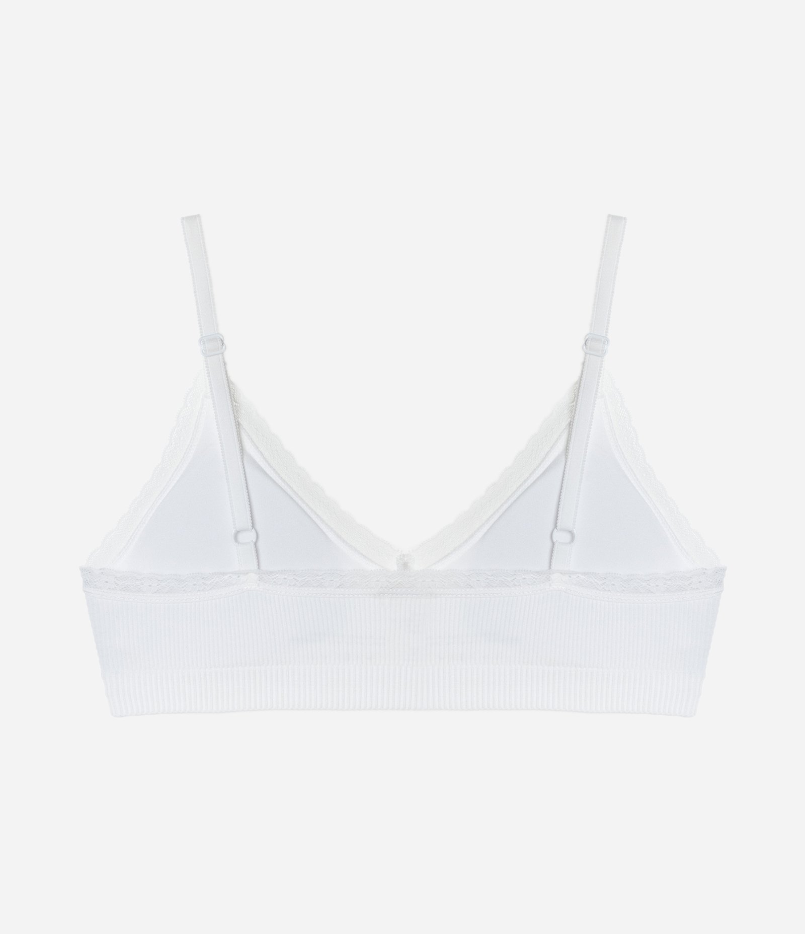Sutiã Top Seamless Texturizado com Rendinha Branco 2