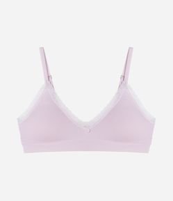 Sutiã Top Seamless Texturizado com Rendinha