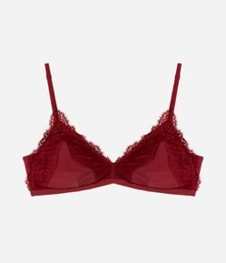 Sutiã Top em Microfibra com Detalhes em Renda e Bojo Removível