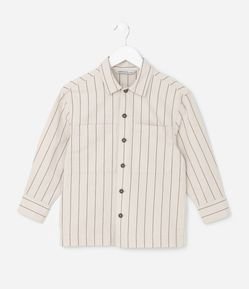 Camisa Infantil em Sarja com Estampa de Listra e Lettering Fast Speed - Tam 5 a 14 Anos