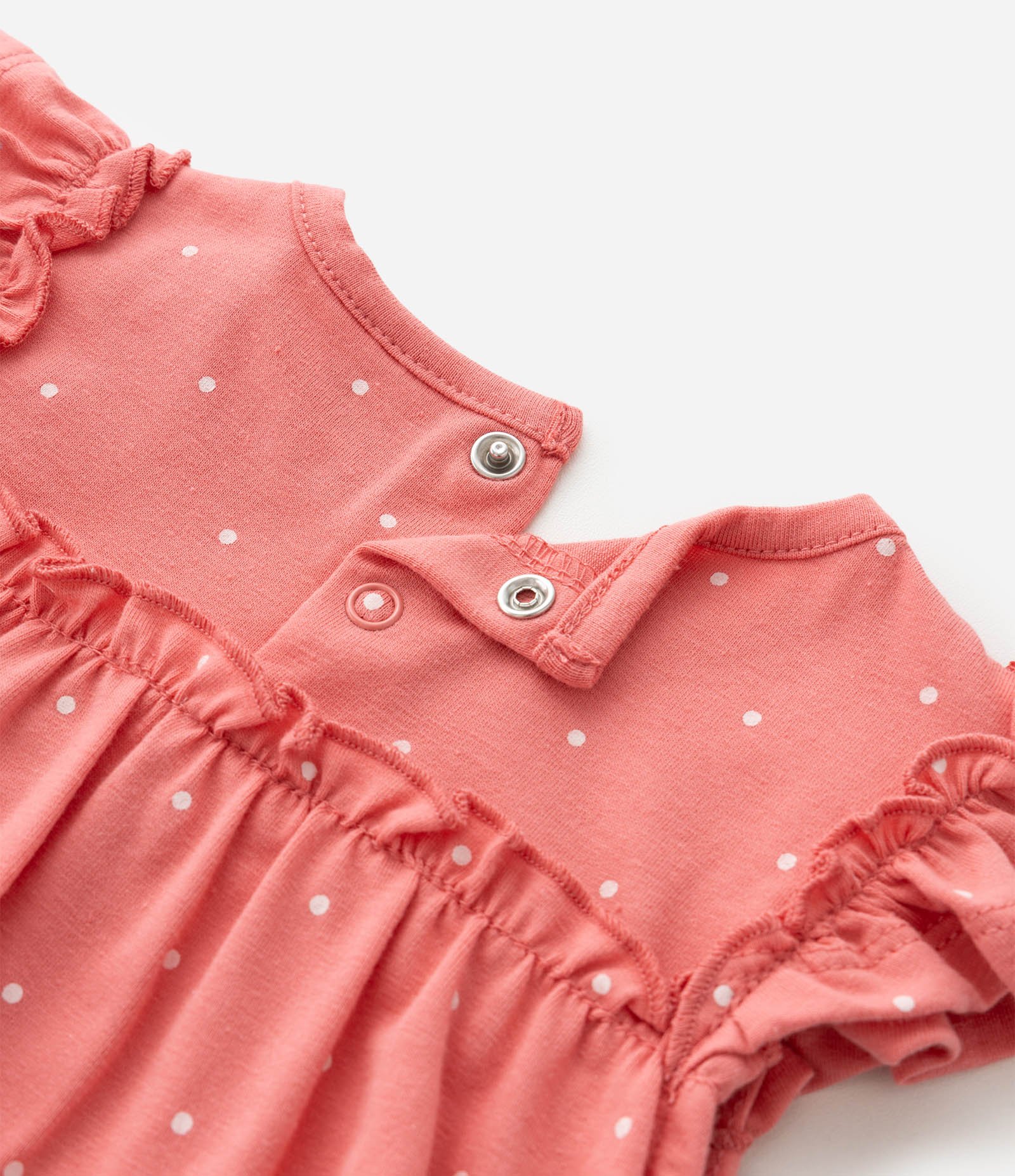 Vestido Body Infantil com Estampa Poá e Bordado de Unicórnio - Tam 0 a 18 meses Laranja 4