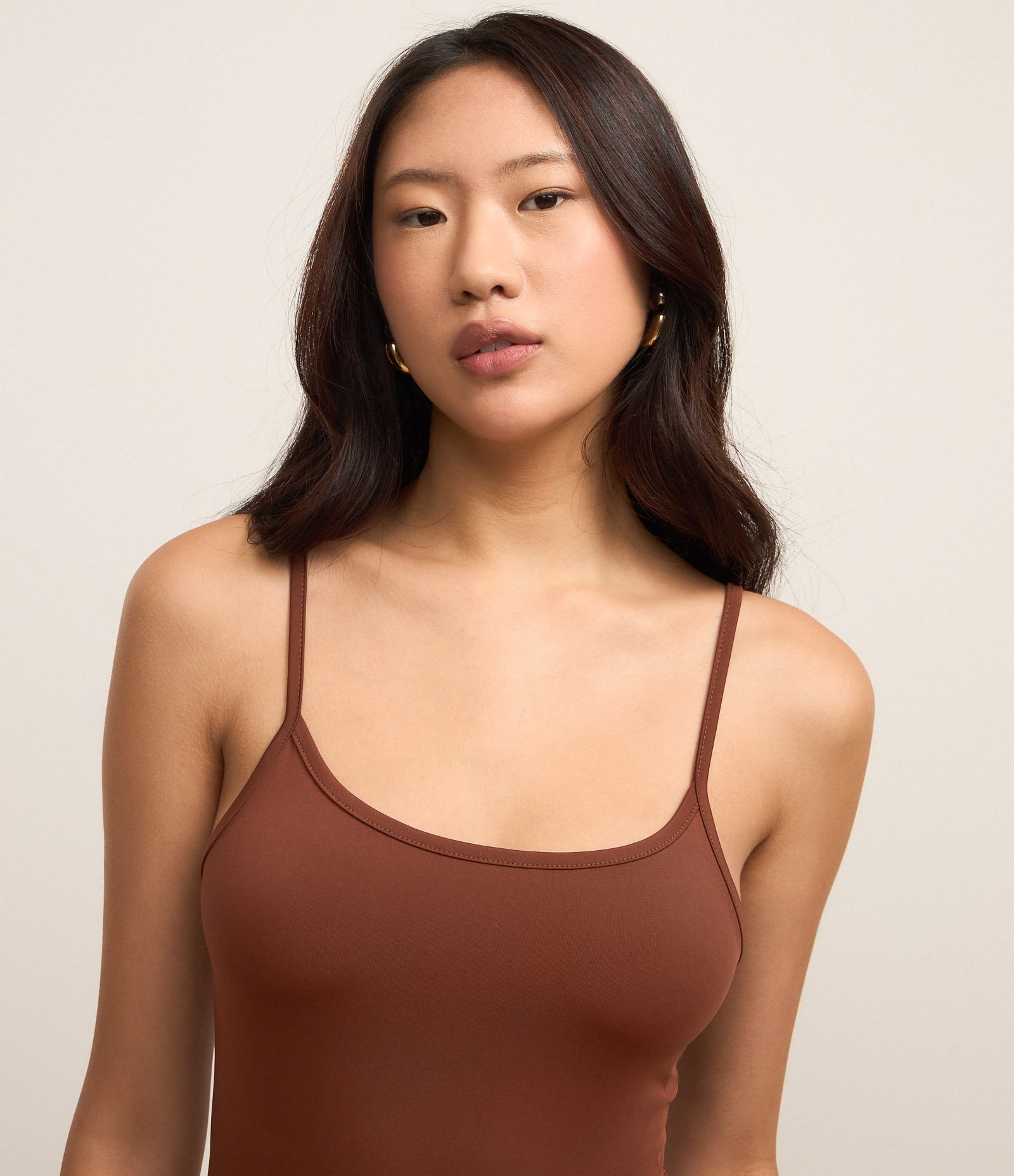 Vestido Longo Evasê com Alcinhas Marrom 4