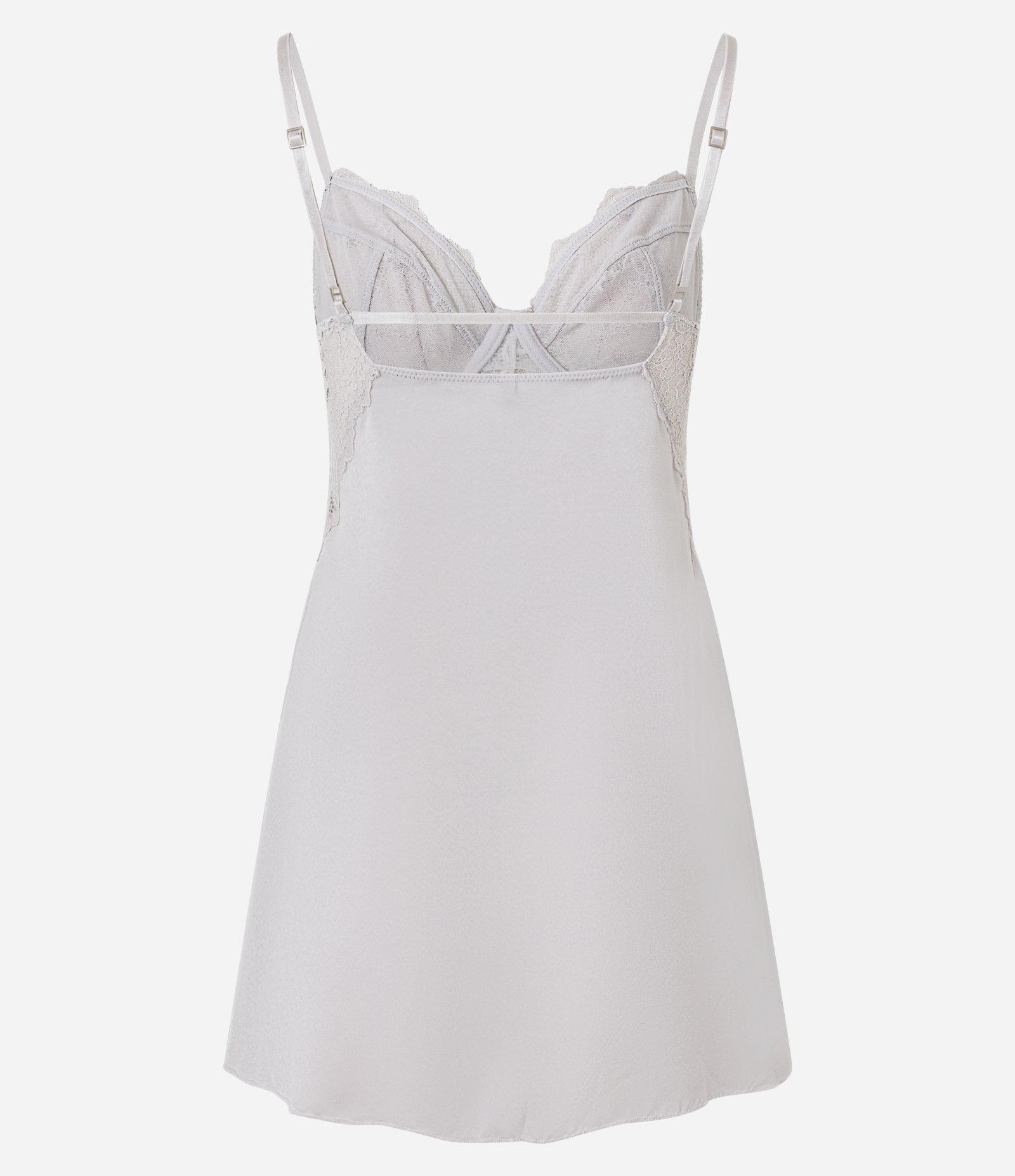 Camisola Sem Bojo em Microfibra com Renda no Busto Cinza 8