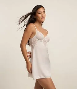 Camisola Sem Bojo em Microfibra com Renda no Busto