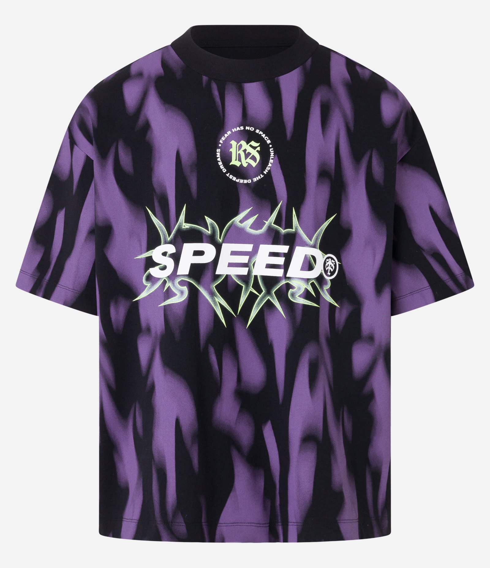 Camiseta Oversized em Algodão com Estampa Tribal "Speed" Preto 7