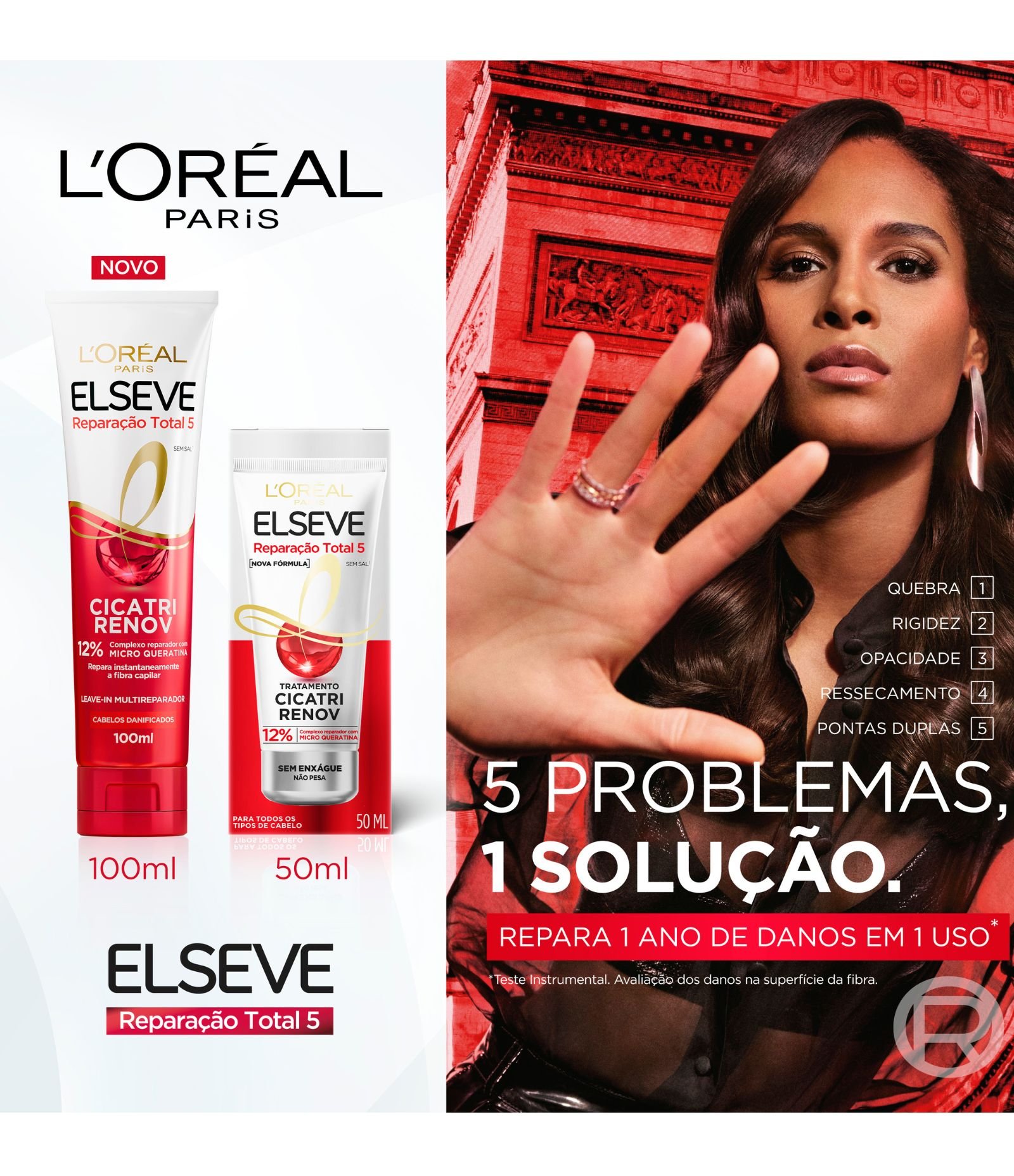 Leave in Capilar MultiReparador Cicatri Renov Elseve L'Óreal Paris 100ML 2