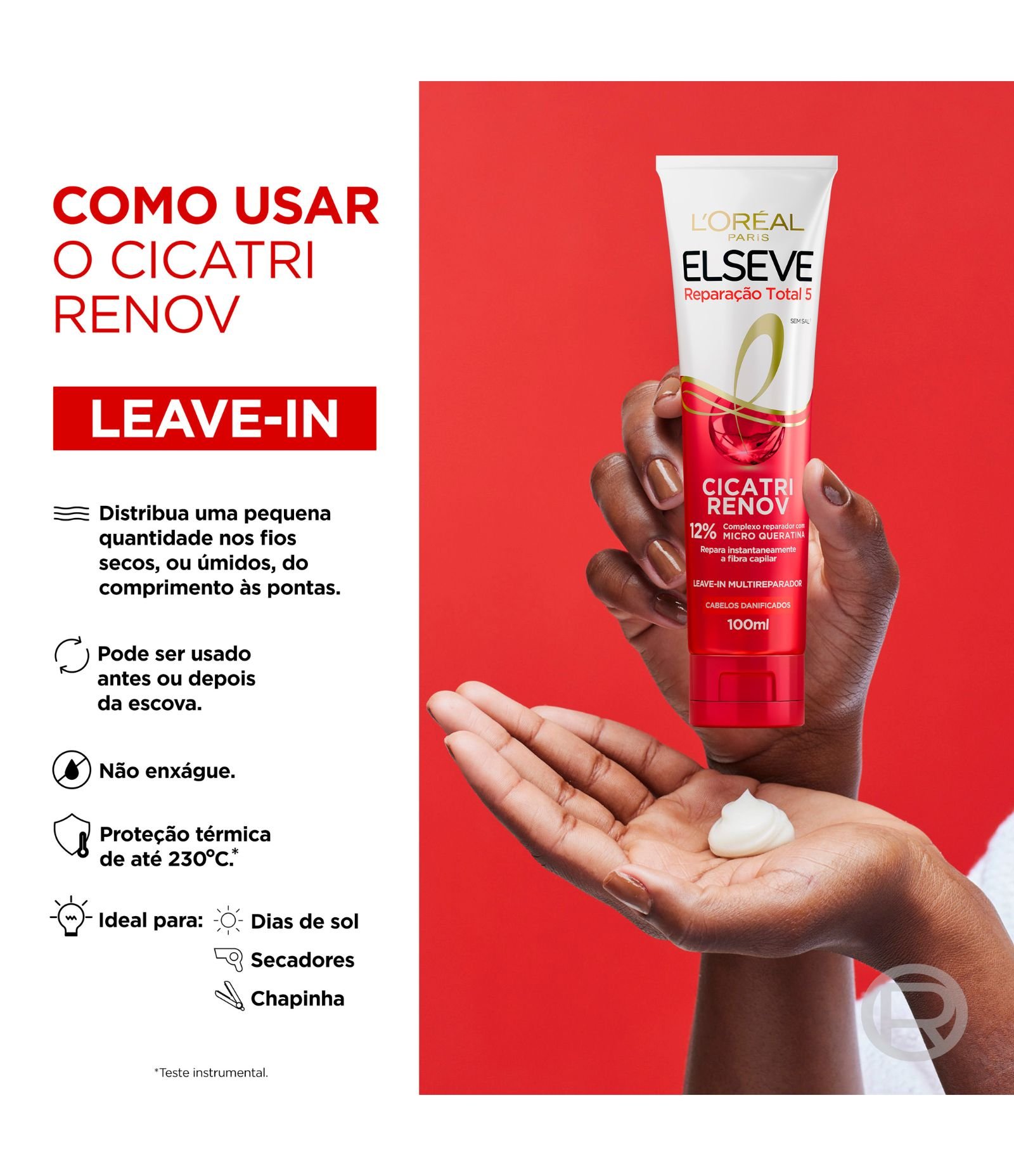 Leave in Capilar MultiReparador Cicatri Renov Elseve L'Óreal Paris 100ML 6