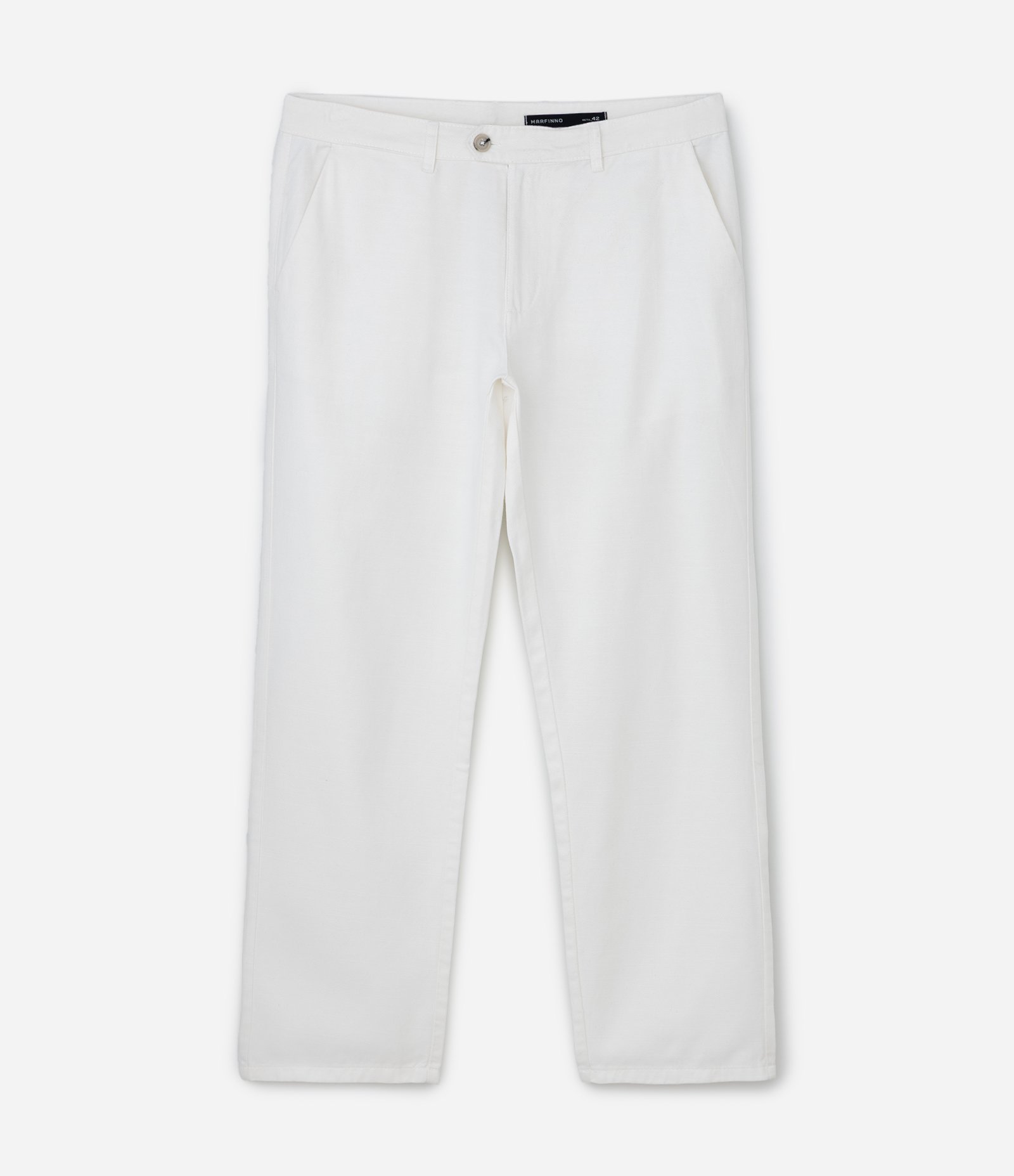 Calça Reta em Liocel com Bolsos Alfaiatada Branco 6