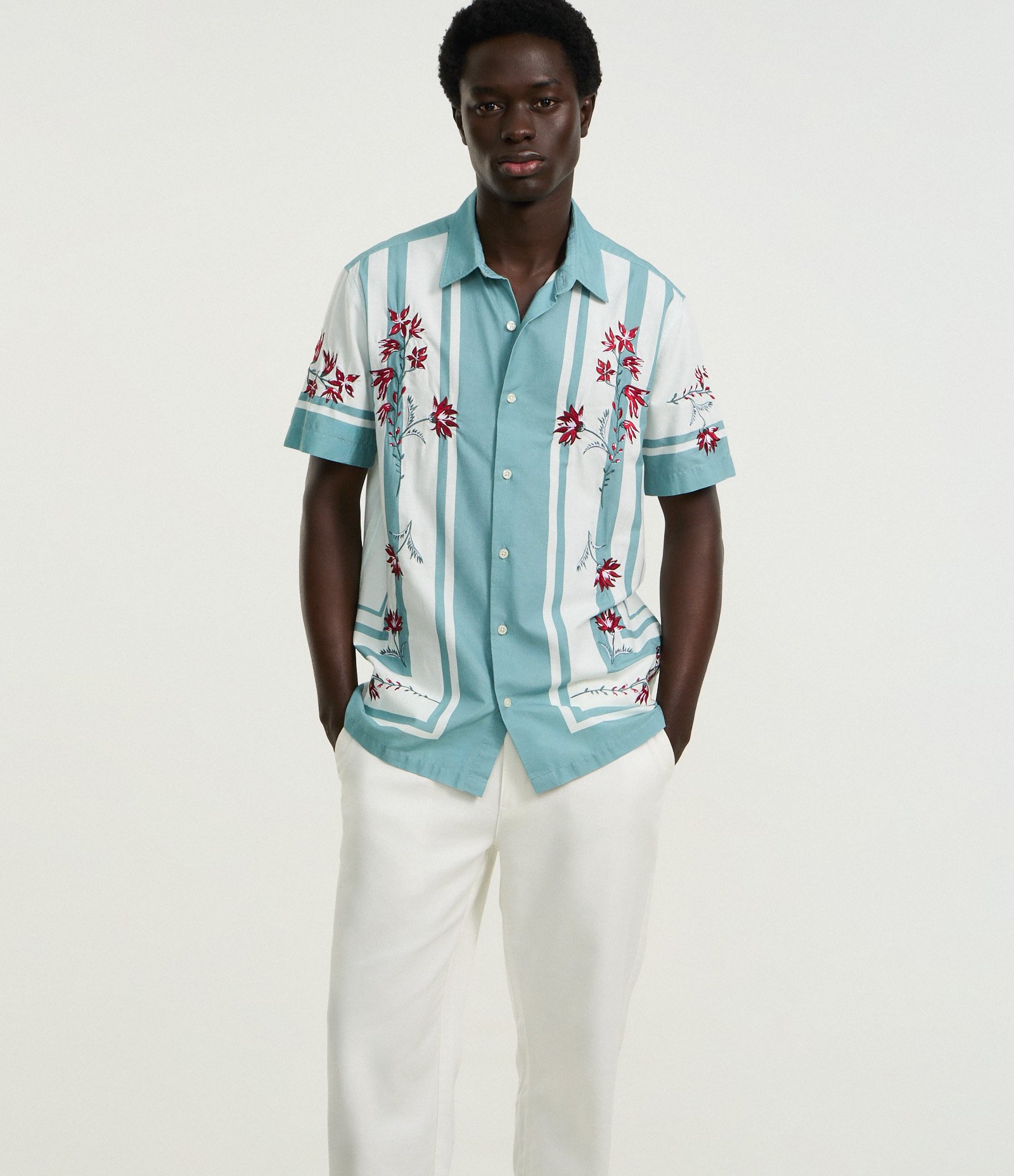 Calça Reta em Liocel com Bolsos Alfaiatada Branco 5