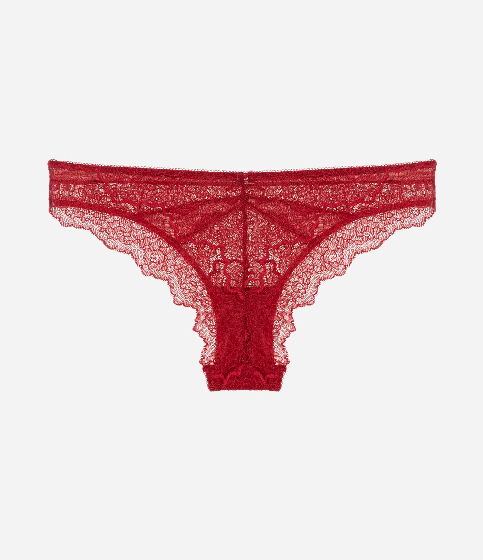 Calcinha Biquíni Fio em Renda Floral Vermelho 7