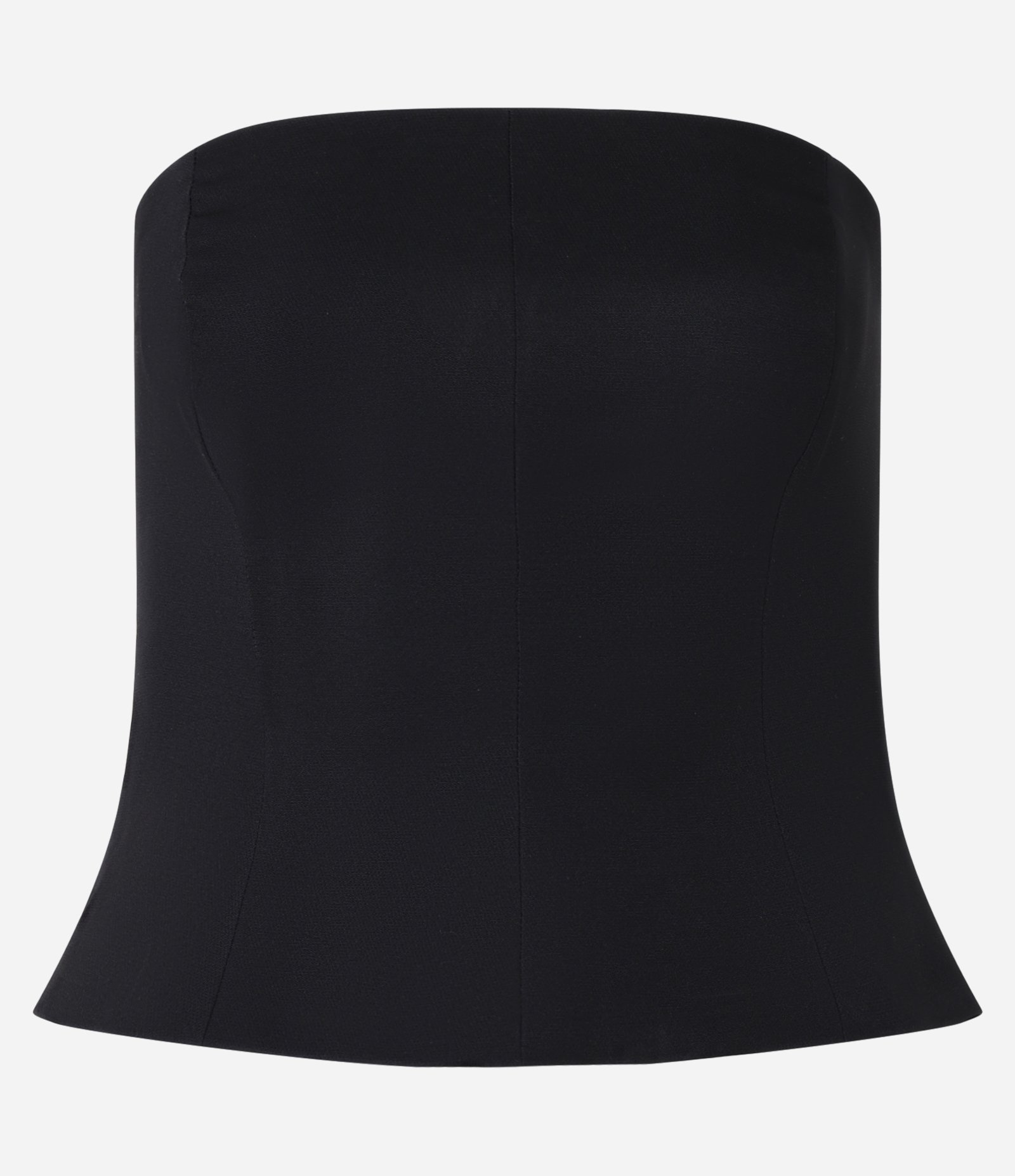 Blusa em Alfaiataria Tomara que Caia com Barra Evasê Preto 4