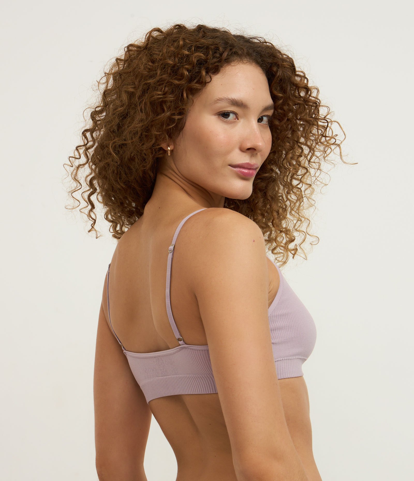 Kit 02 Sutiãs sem Bojo sem Aro Seamless Texturizados Verde/Lilás 5