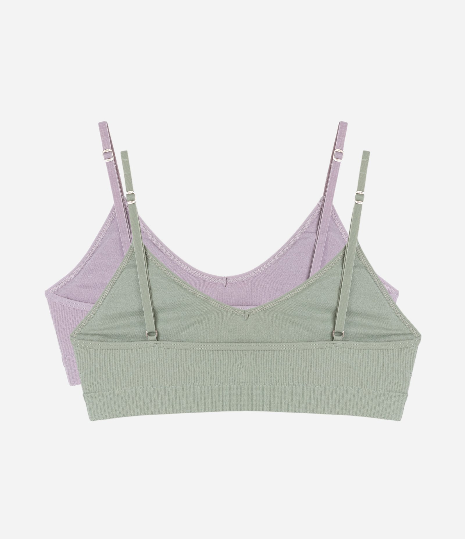 Kit 02 Sutiãs sem Bojo sem Aro Seamless Texturizados Verde/Lilás 2