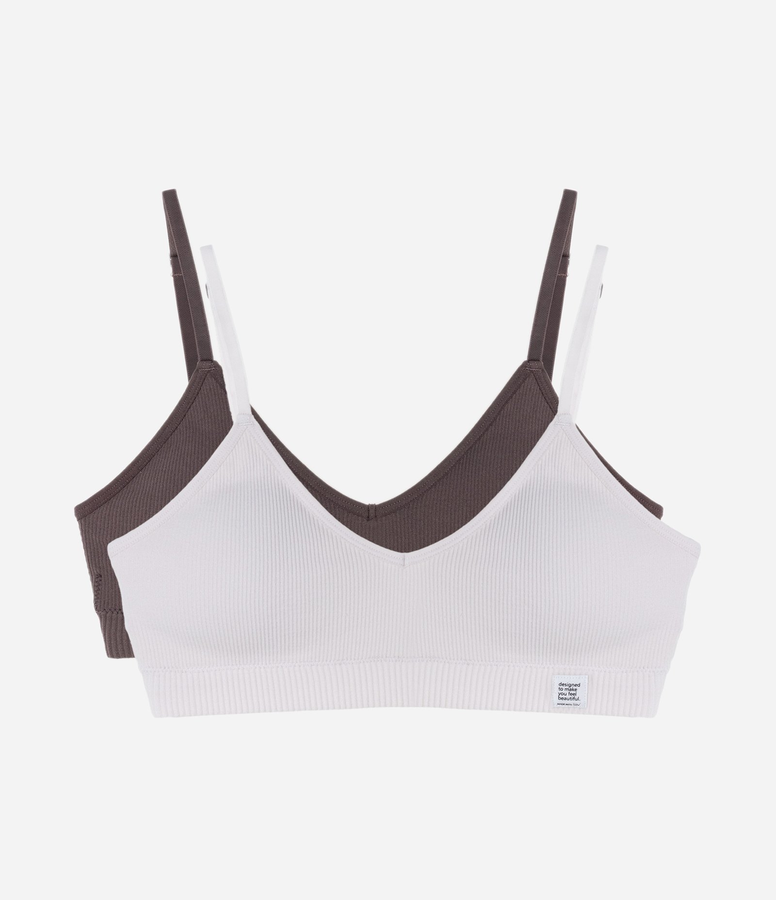 Kit 02 Sutiãs sem Bojo sem Aro Seamless Texturizados Cinza/Lilás 1