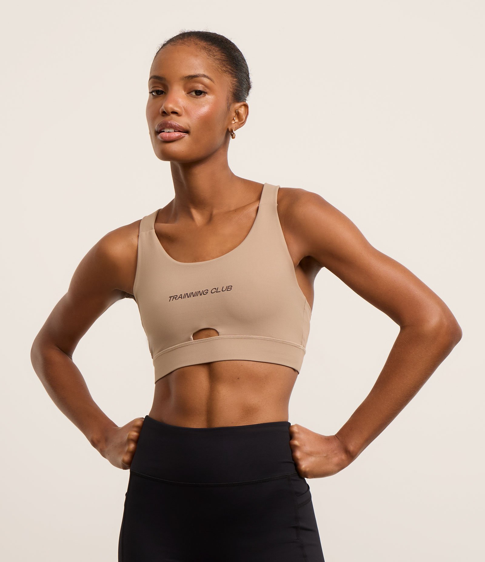 Top Nadador Esportivo em Microfibra com Sutentação e Bojo Removível Marrom 1