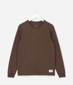 Camiseta Infantil Texturizada com Etiqueta na Barra - Tam 5 a 14 Anos