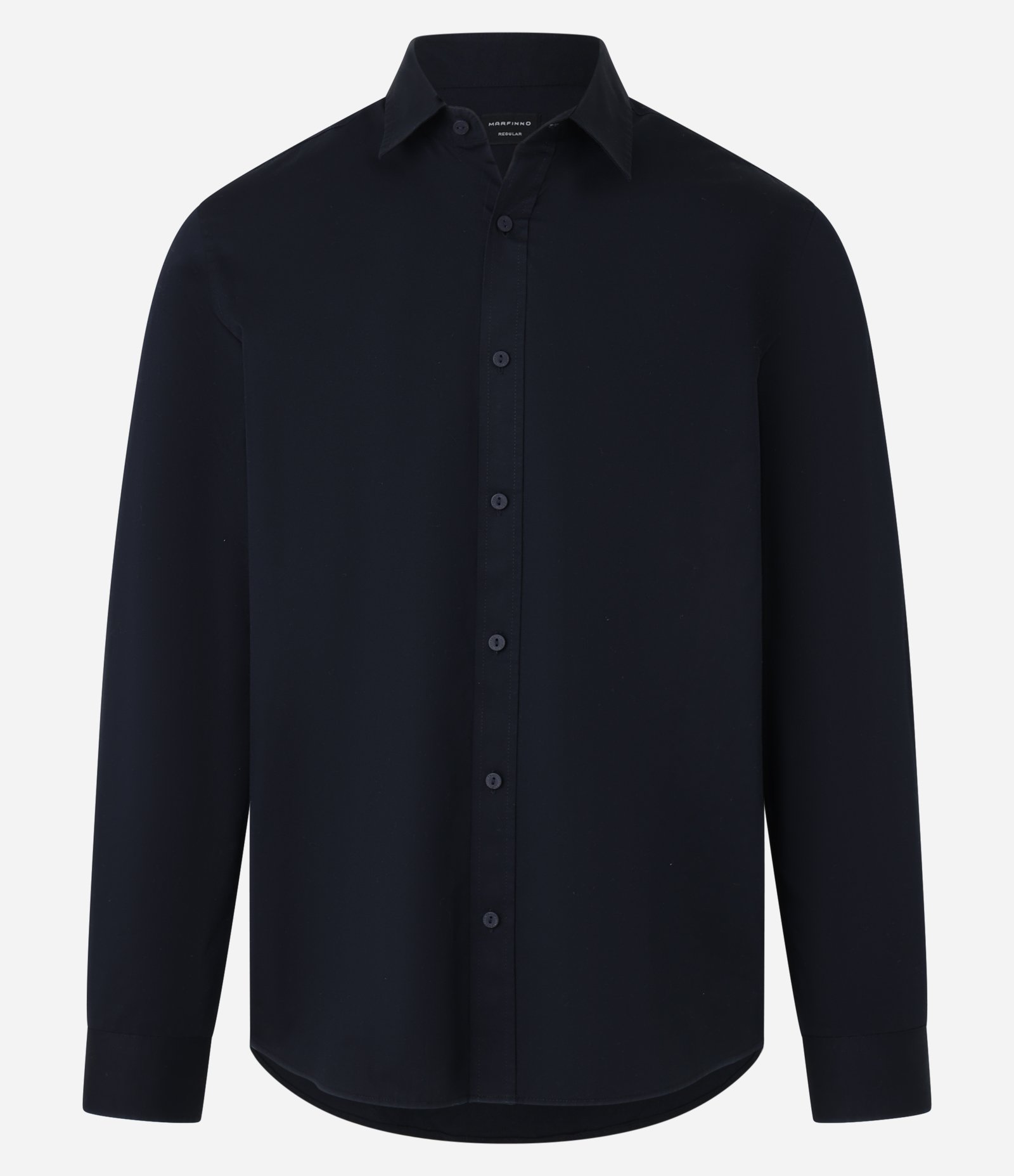 Camisa Regular em Sarja Amaciada Preto 5
