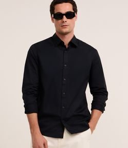 Camisa Regular em Sarja Amaciada
