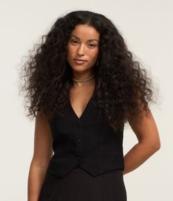 Blusa Frente Única Alfaiatada em Viscose com Costas Abertas