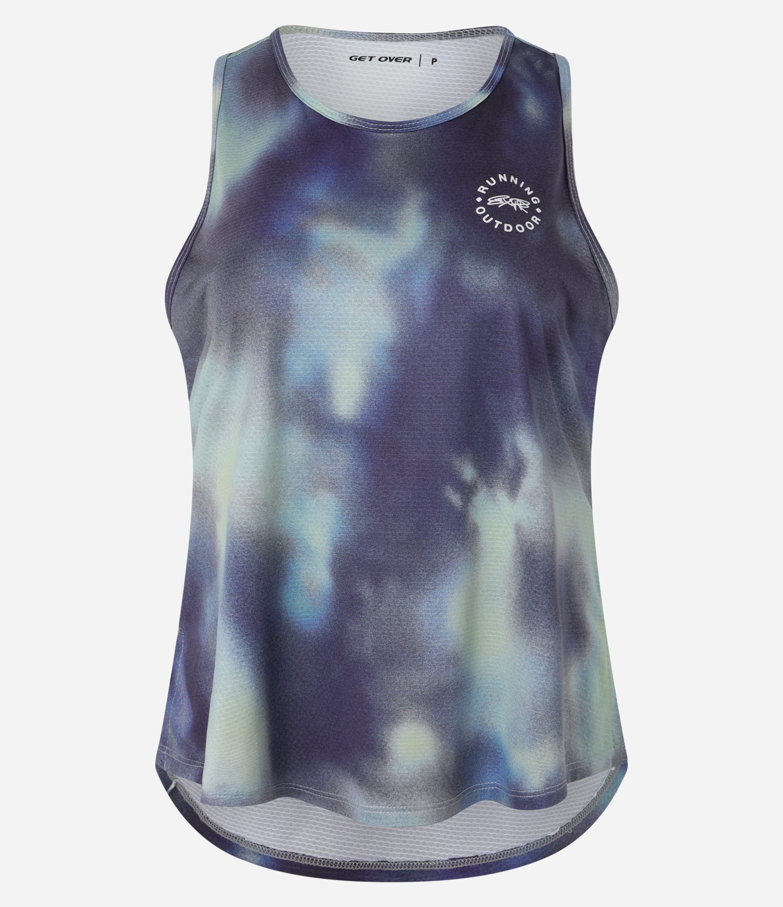 Regata de Corrida em Microfibra com Estampa Tie Dye Azul 7