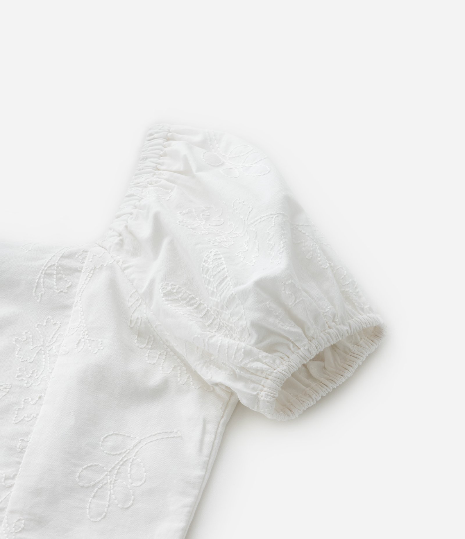 Blusa Infantil Cropped Em Tricoline Bordada – Tam 5 A 14 Anos Off White 4