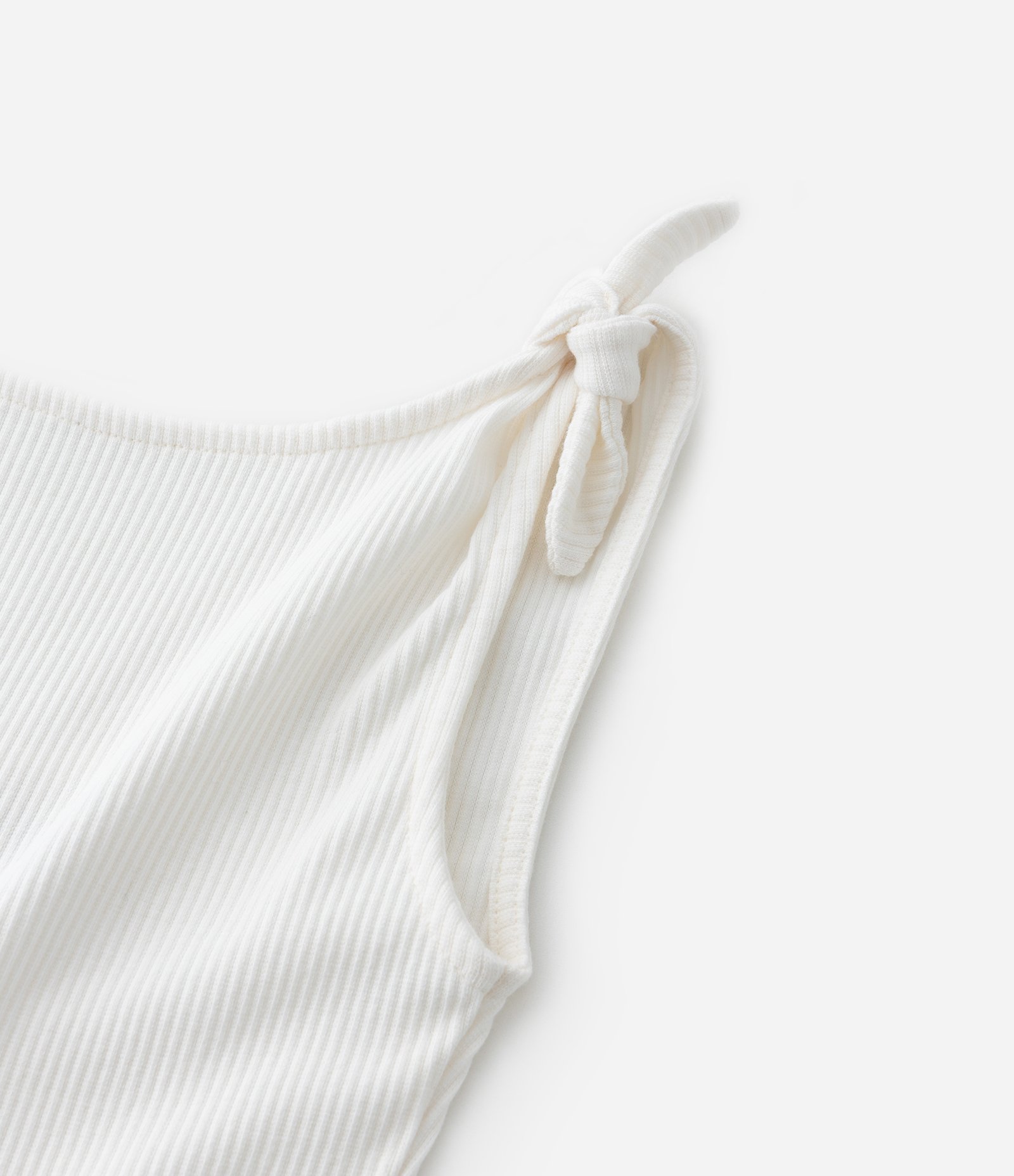Vestido Infantil em Ribana com Amarração - Tam 5 a 14 Anos Branco 4