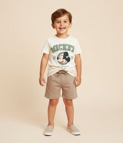 Camiseta Infantil em Algodão com Estampa do Mickey Tenista - Tam 1 a 6 Anos