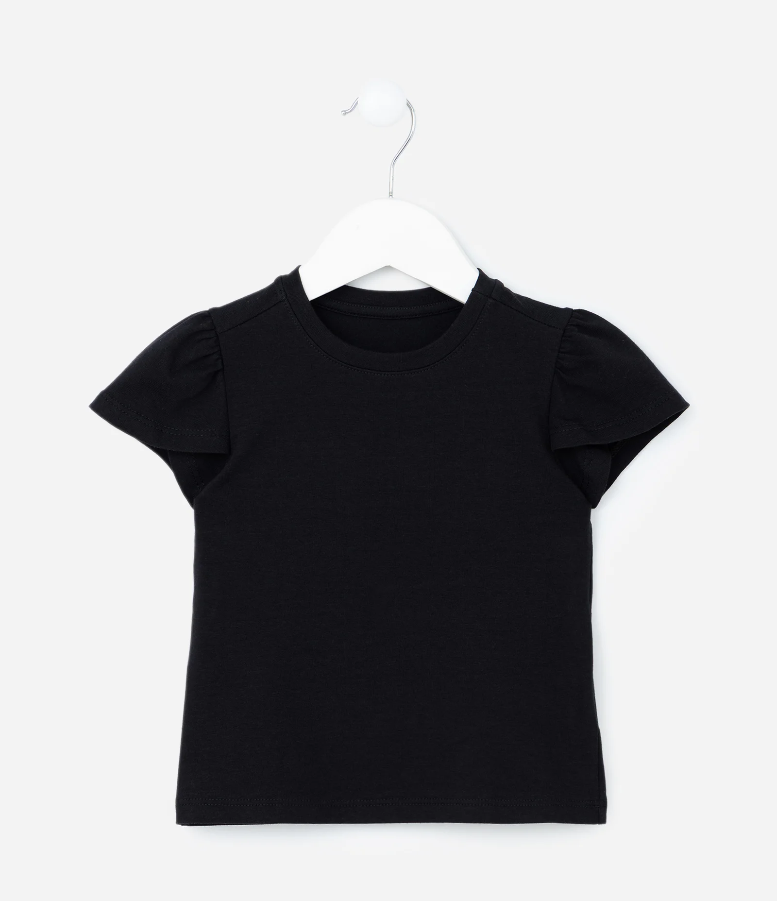Blusa Infantil com Manguinha Transpassada - Tam 1 a 6 Anos Preto 1