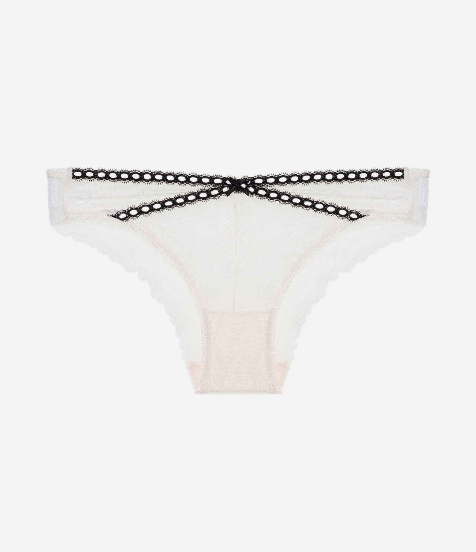 Calcinha Biquíni em Laise Floral com Detalhe Cruzado Rosa Claro 6