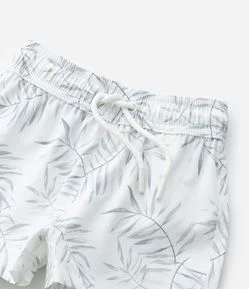 Bermuda Infantil com Estampa Folhagem - Tam 1 a 6 Anos