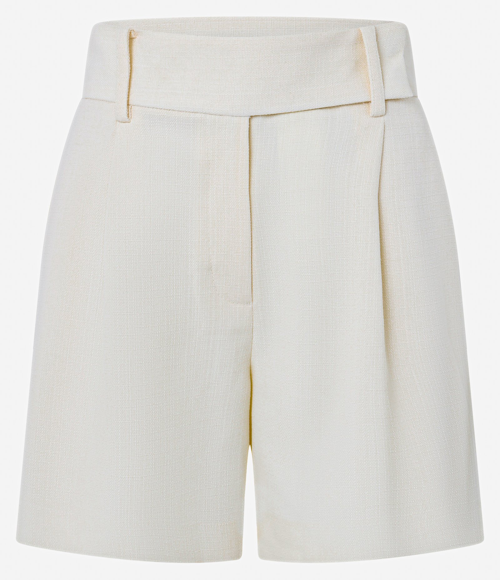 Short Alfaiatado Cintura Alta com Passantes e Pregas Bege 5