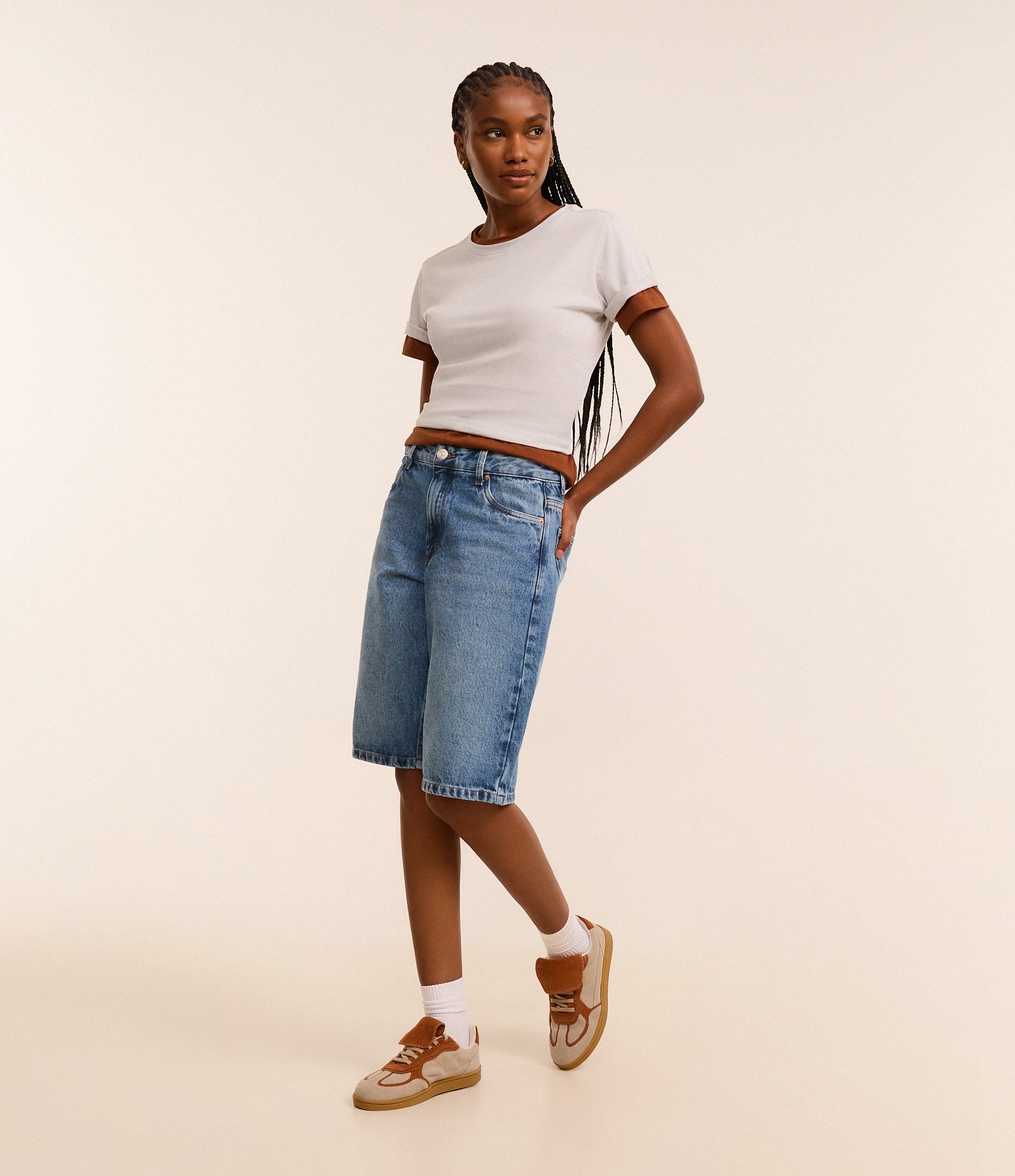 Camiseta Básica em Algodão com Manga Curta Cinza 3