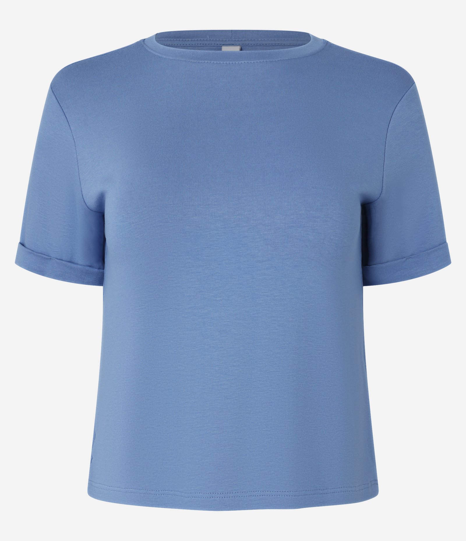 Blusa Básica em Viscose com Manga Dobrada Azul 4