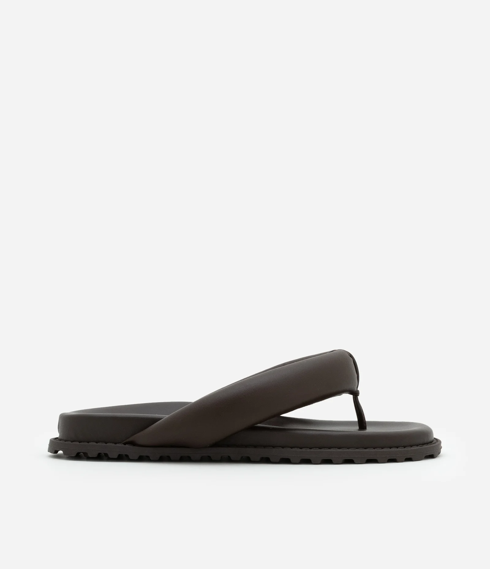 Sandália Rasteira Mule Puffer em PU com Palminha Anatômica Marrom 1