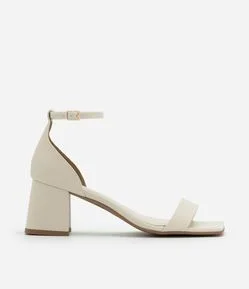 Sandália Básica com Bico Quadrado e Salto Bloco