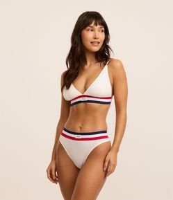 Calcinha Biquíni Fio Seamless com Listras no Cós